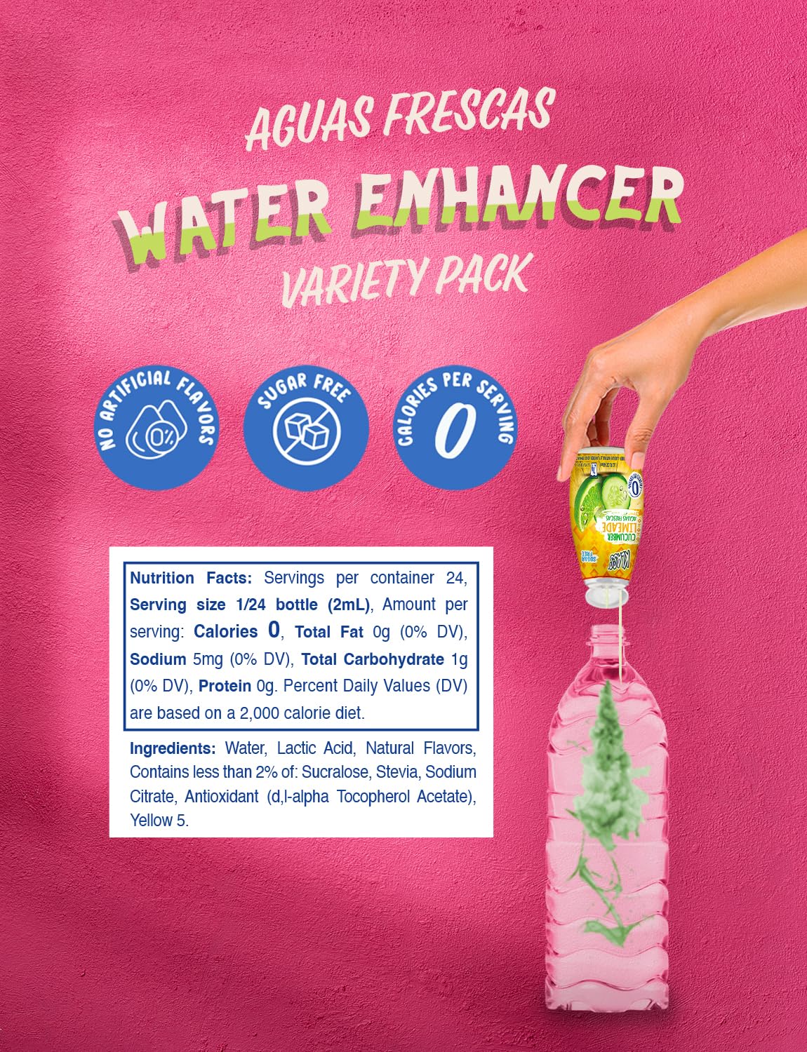 Klass Aguas Frescas | Liquid Water Enhancer | Classic Variety Pack | Flavors: Cucumber Lim