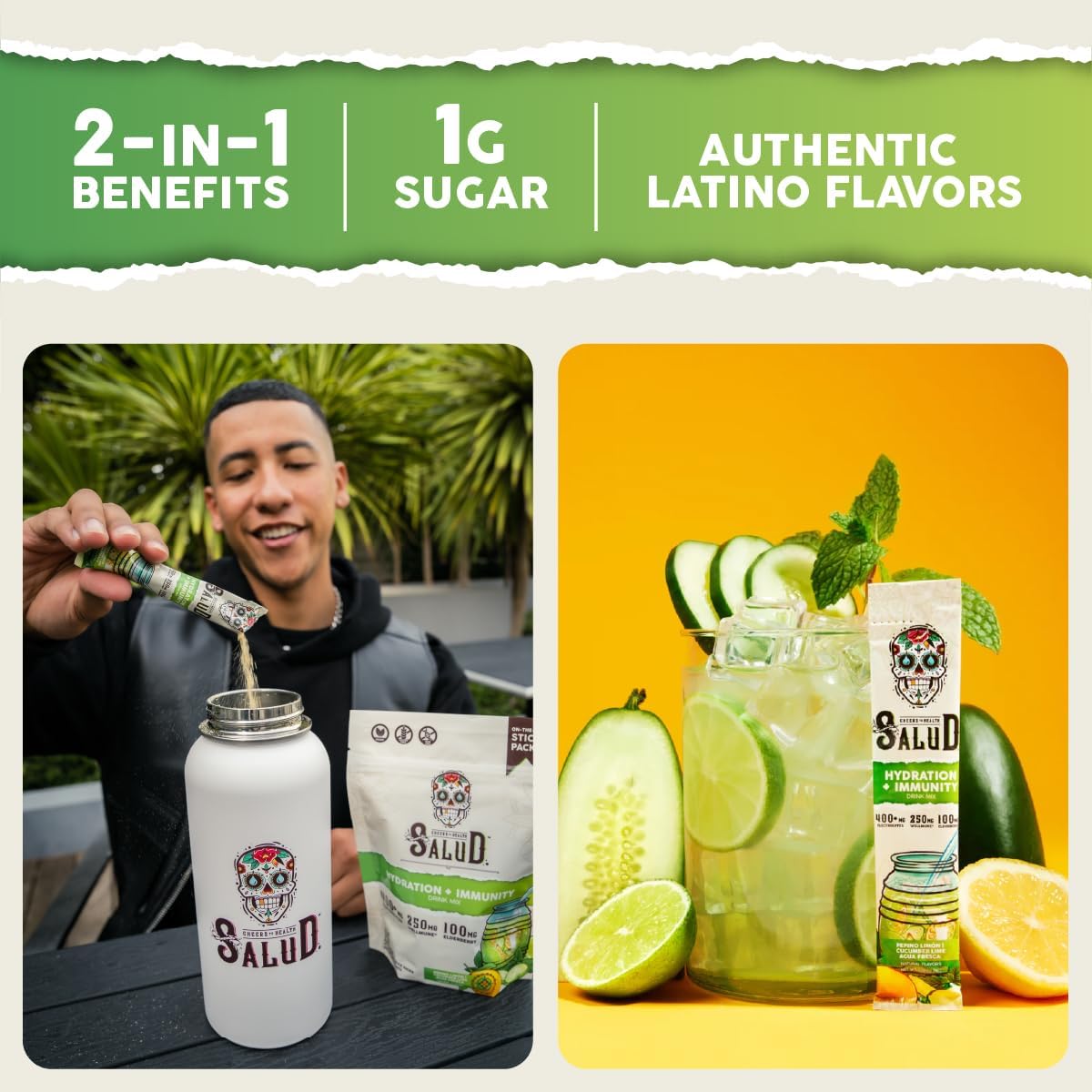 Salud 2-in-1 Hydration Packets + Immunity Electrolytes Powder